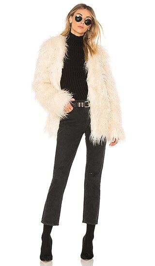 MINKPINK OTT Long Luxe Fur Jacket in Champagne | Revolve Clothing