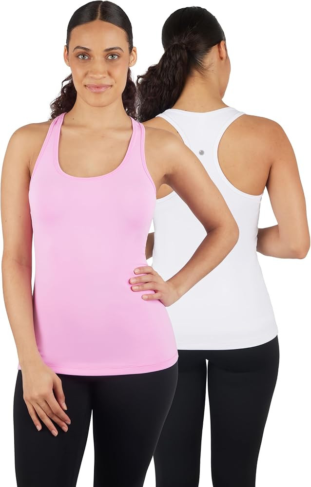 Yogalicious 2 Pack Ultra Soft Lightweight Racerback Tank Top | Amazon (US)