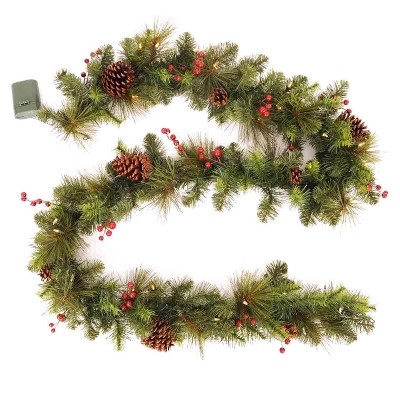 Philips 9' Christmas Prelit White LED Decorated Artificial Pine Garland | Target