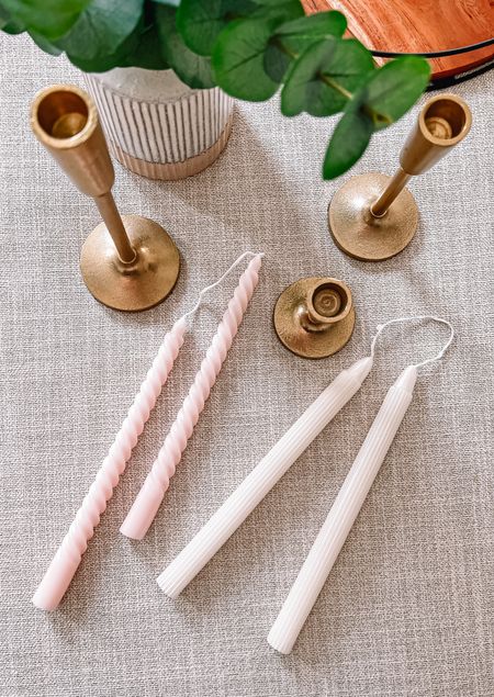 Get ready for Easter now! These
Gold taper candle holders are perfect for spring decor and will look stunning on your Easter table.

My blush candlesticks are tagged below and the iridescent ones are from the same retailer. Keep it light and bright this holiday to stay in the blooming spirit! 🌸

#LTKSeasonal #LTKstyletip #LTKhome