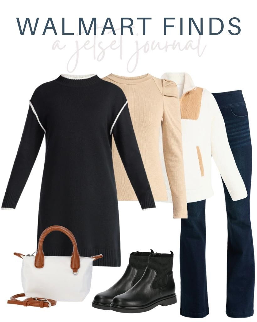 Create a cute winter outfit with these Walmart fashion finds! 
green dress, puffer jacket, denim jeans,winter boots, cute handbags, affordable fashion, fall to winter look, outfit inspo, transitional outfit, cute accessories, outfit idea, walmart fashion, winter style

#LTKSeasonal #LTKFindsUnder50 #LTKU