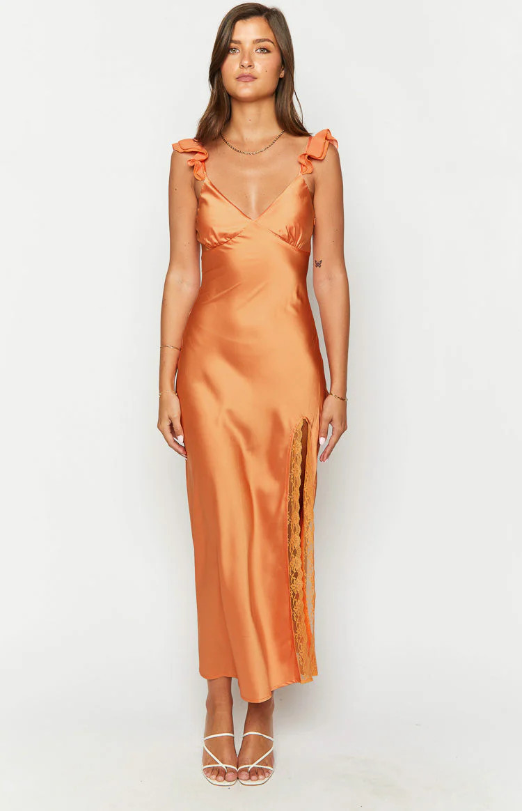 Wendy Orange Maxi Dress | Beginning Boutique | Beginning Boutique (US)
