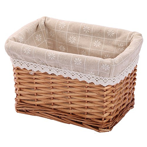 Rectangular Wicker Storage basket&bins container, Organizer Box, Kingwillow Art & Craft (Small) | Amazon (US)