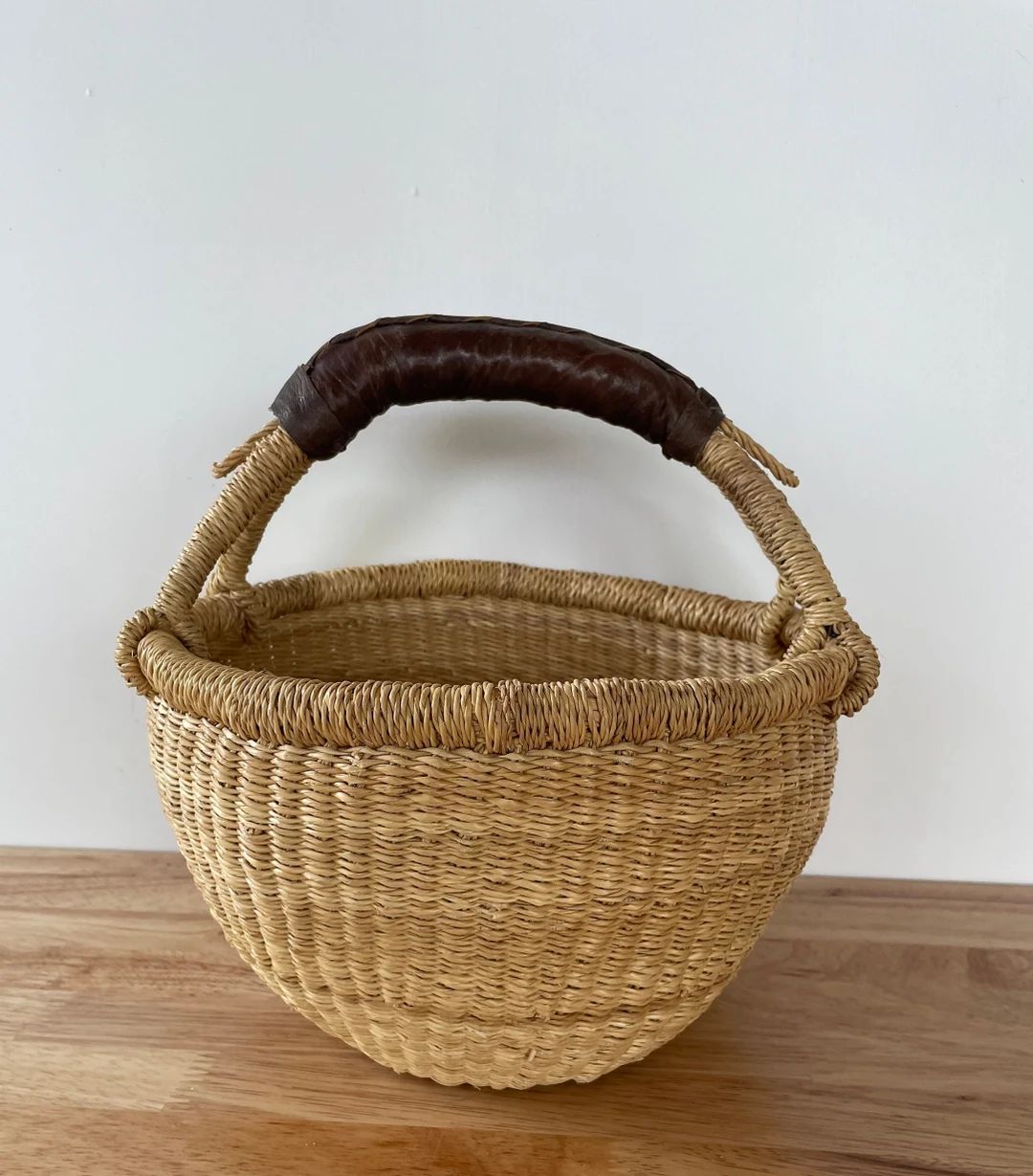 Mini Bolga Basket with Leather Handle, Easter Basket, African Basket, Boho Basket, Mini Basket, K... | Etsy (US)