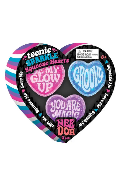 Schylling Set of 3 Teenie Sparkle NeeDoh Squeeze Hearts in Multi at Nordstrom | Nordstrom