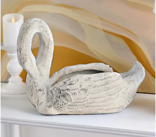 Cozy Cottage by Liz Marie 15.75" Swan Planter - QVC.com | QVC