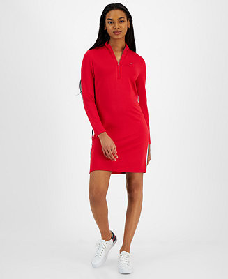 Women's Mock-Turtleneck Side-Stripe Dress | Macys (US)
