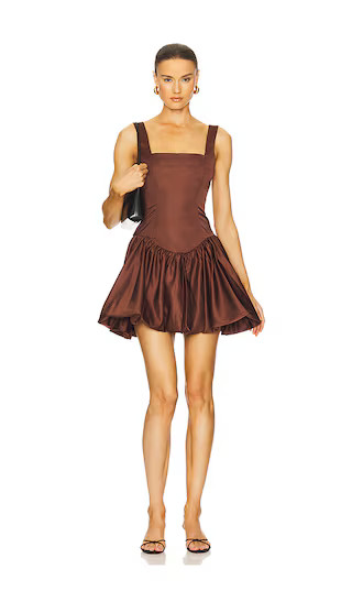 Bubble Skirt Corset Mini in Chocolate | Revolve Clothing (Global)