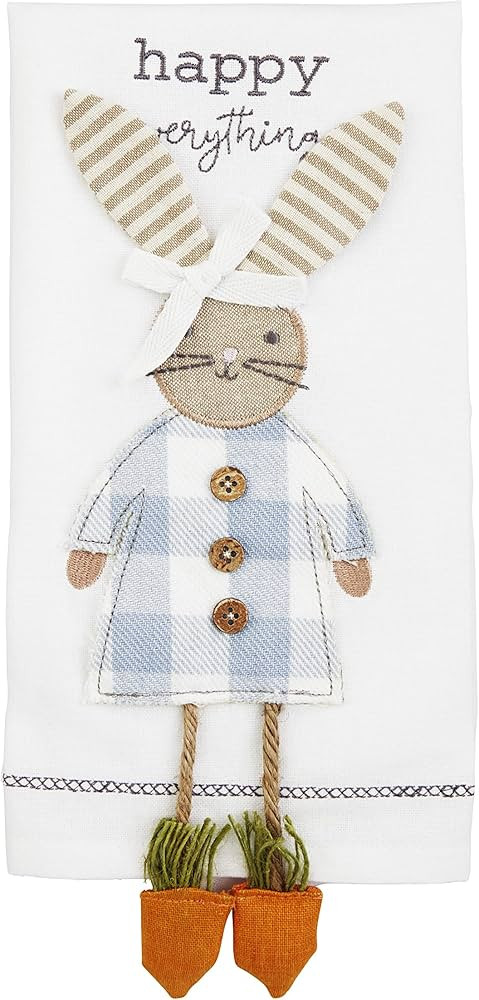 Mud Pie Easter Bunny Dangle Leg Towel, Girl Bunny, 21" x 14" | Amazon (US)