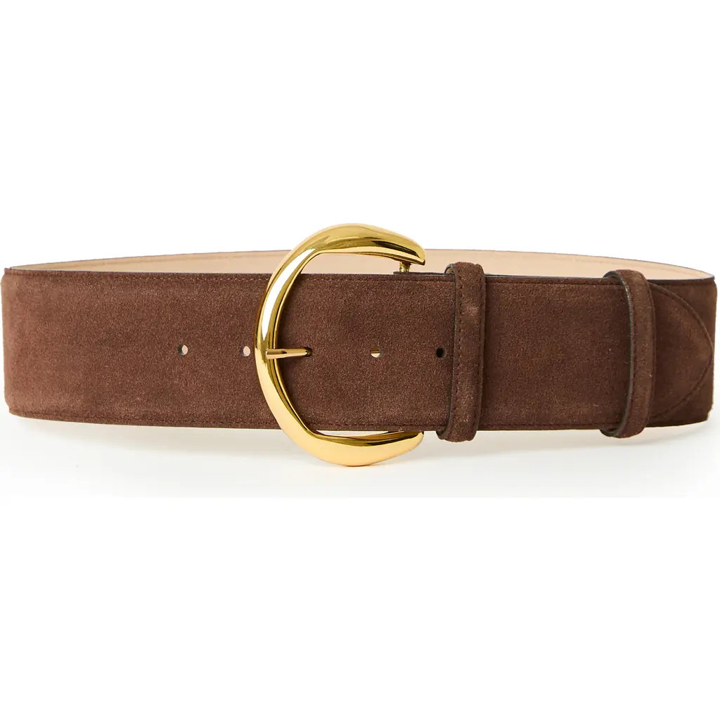 B-Low the Belt Florence Suede Belt in Chocolate Gold at Nordstrom, Size Medium | Nordstrom