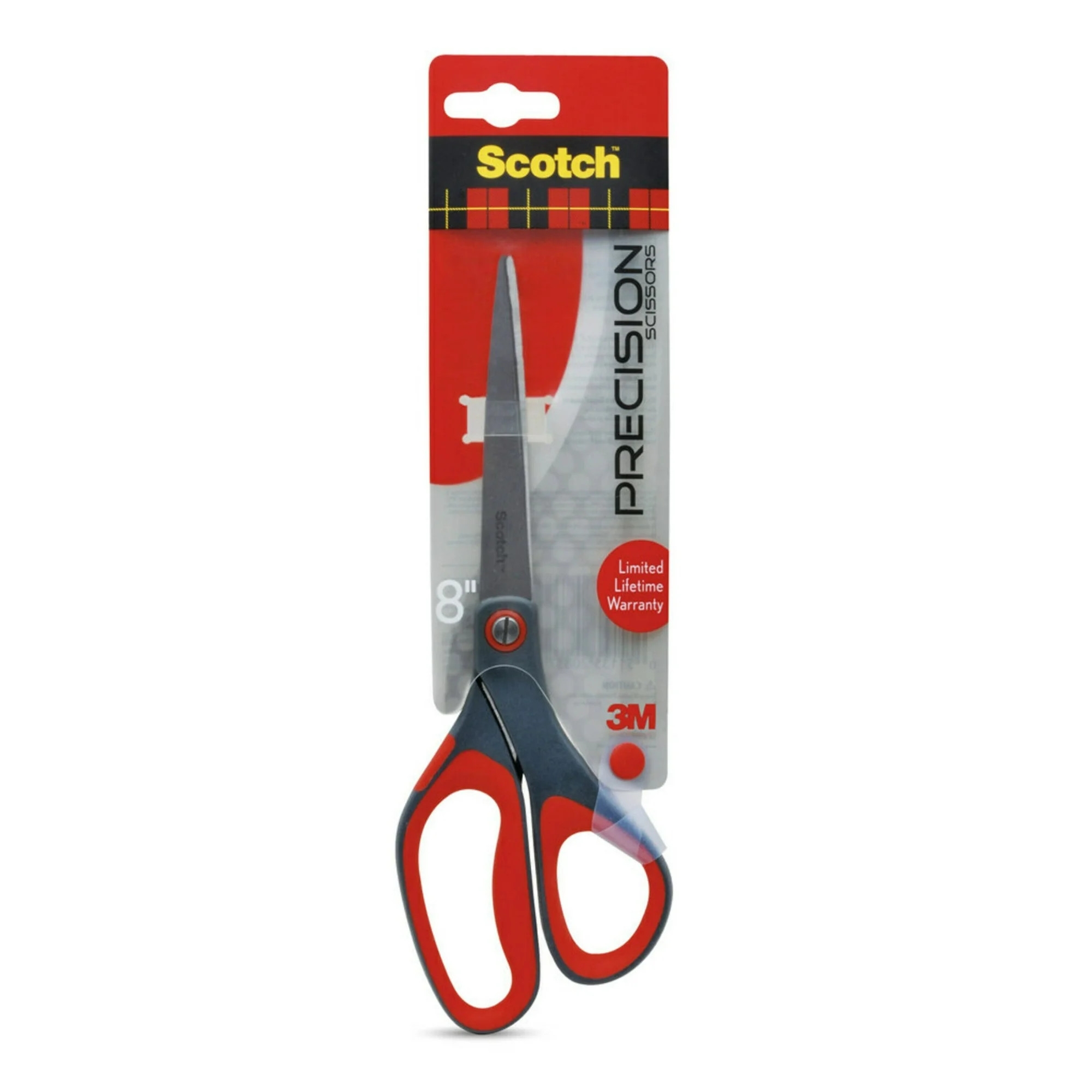 Scotch Precision Stainless Steel Crafting Scissors, 8", Pointed, Red & Gray | Walmart (US)