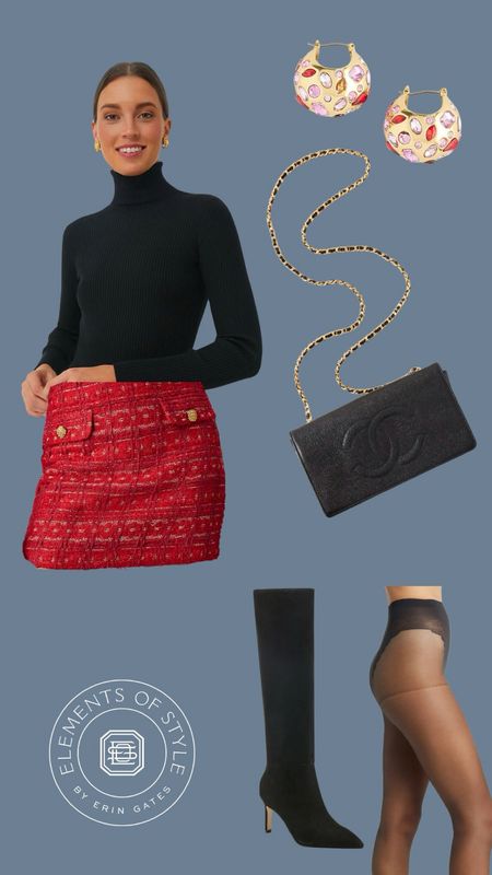 This adorable tweed skirt is by far the cutest skirt I’ve found this season, especially paired with some delicate accessories  

#LTKHoliday #LTKstyletip