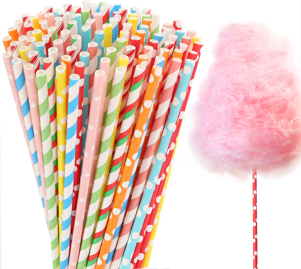 100 Pieces Cotton Candy Cones, Cotton Candy Sticks 13.8 inch - Bright Random Colors - Bulk for Pa... | Amazon (US)