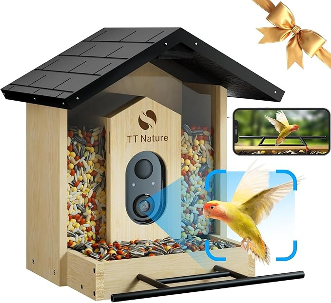 TT Nature Bird Feeder with Camera, Upgraded 1.5L Smart Birdhouse Al Identify for 10000 Plus Speci... | Amazon (US)