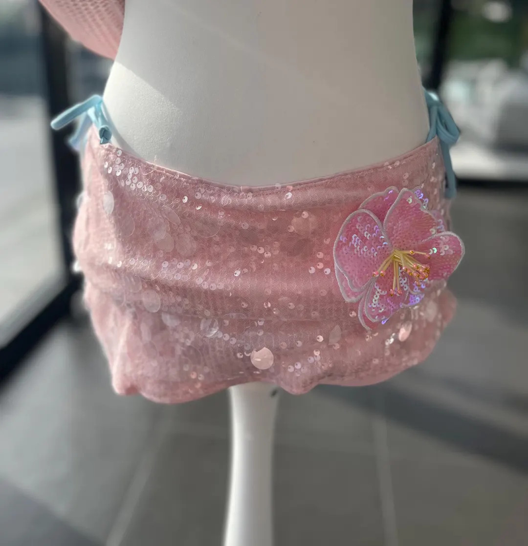 Pink Sequined / Pink Flora Skort MEDIUM (10) - Etsy UK | Etsy (US)