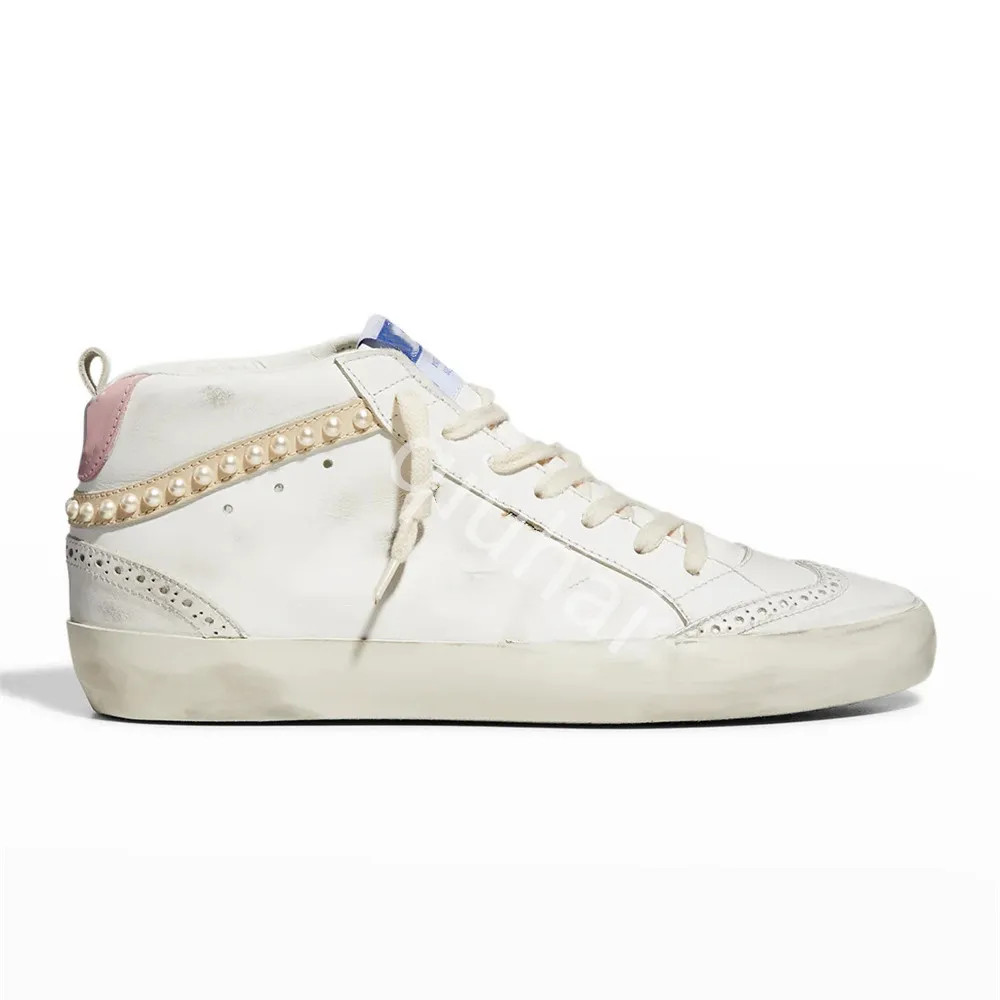 Tenis Golden Sneaker With Furliner Midstar High Top Silde Shoes Womens Mens Distressed Leather Sn... | DHGate