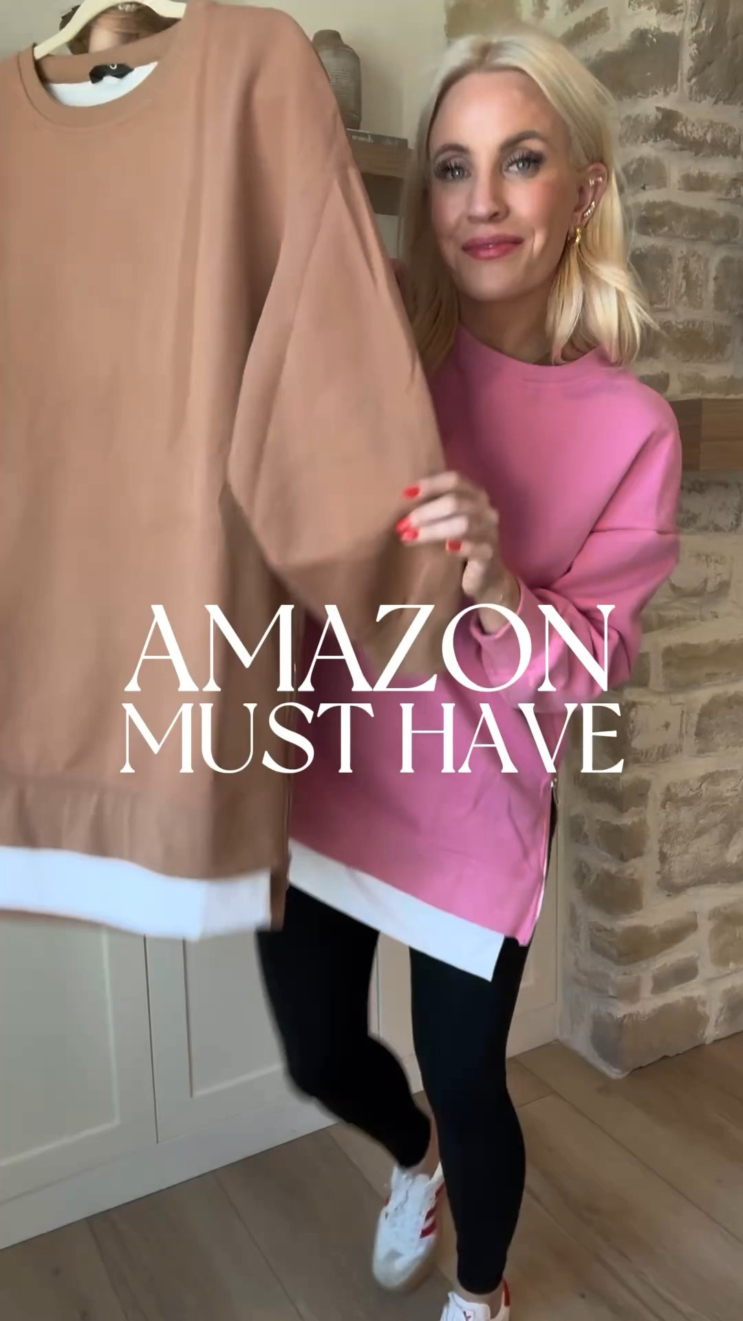 Chic Me Women's Long Sleeve Zipper Slit Sweatshirt - Oversized Pullover Hoodie Dress, Casual