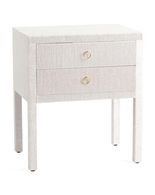 2 Drawer Raffia Woven Side Table | TJ Maxx