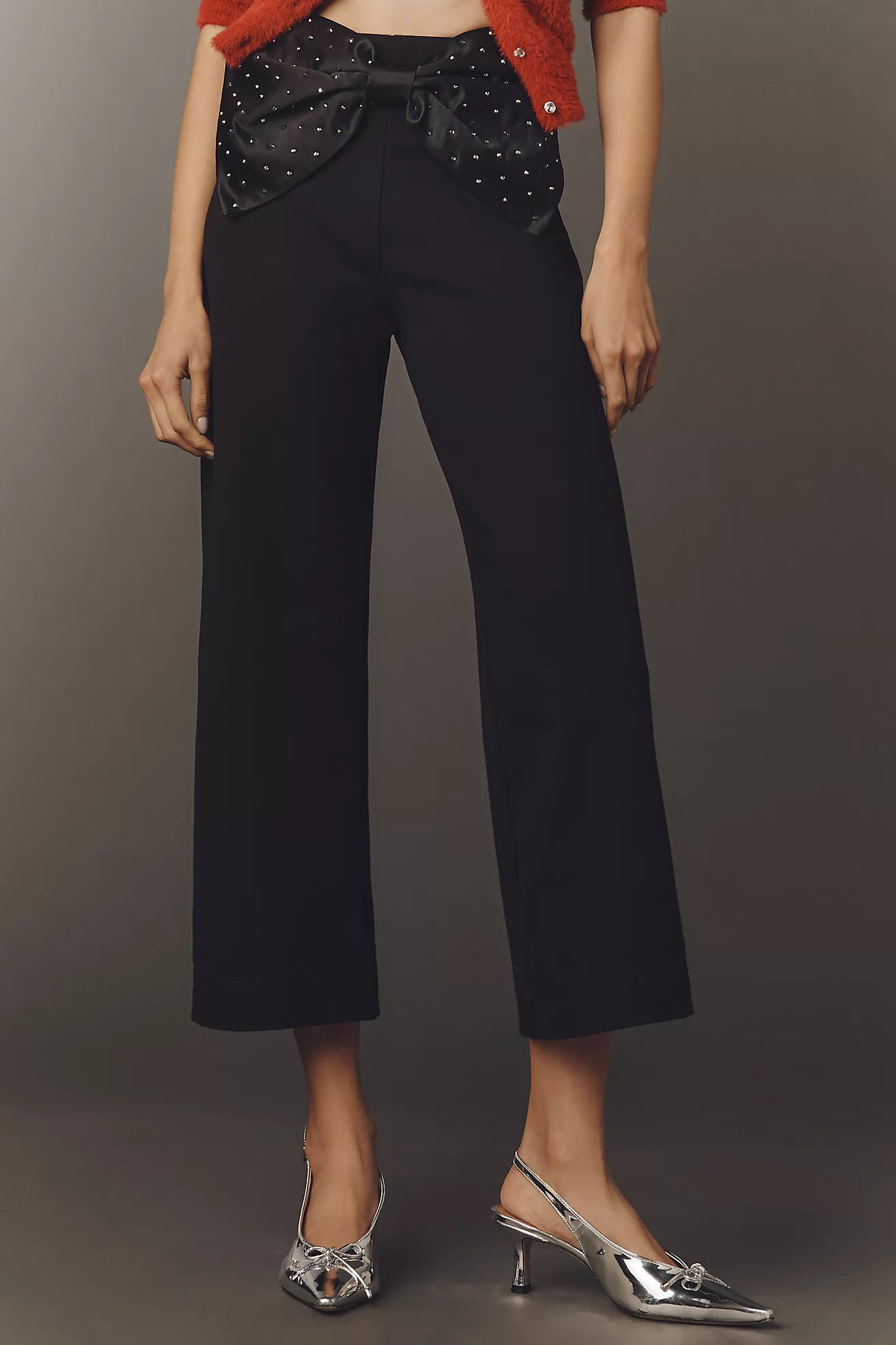 The Colette Crop Bow-Waist Sparkle Pants by Maeve | Anthropologie (US)