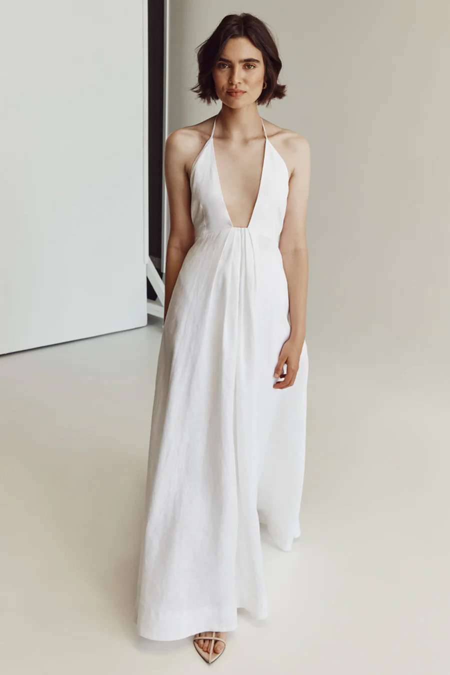 SICILY WHITE LINEN MAXI DRESS | DISSH