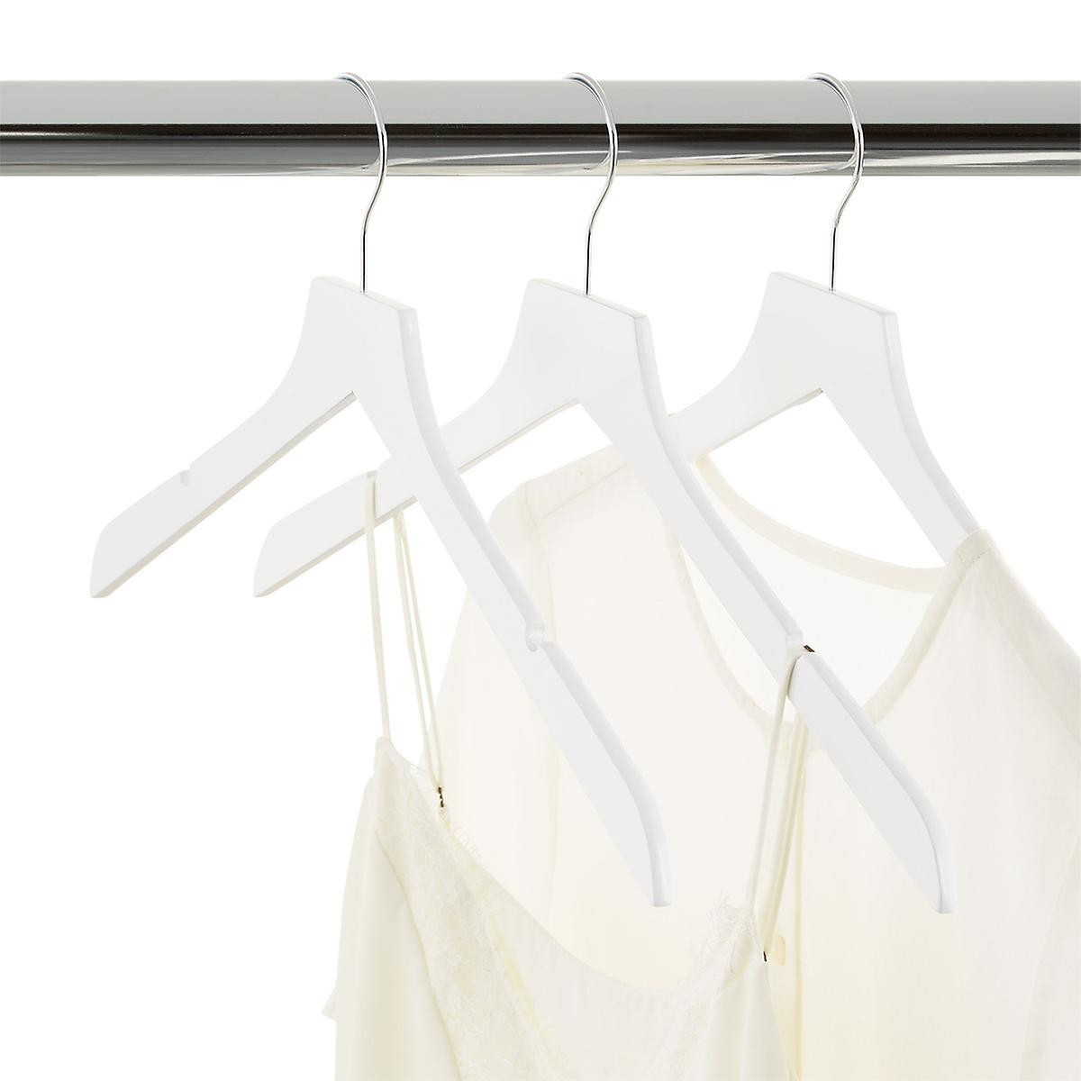 Case of 120 Slim Wooden Shirt Hanger w/ Notches White | The Container Store