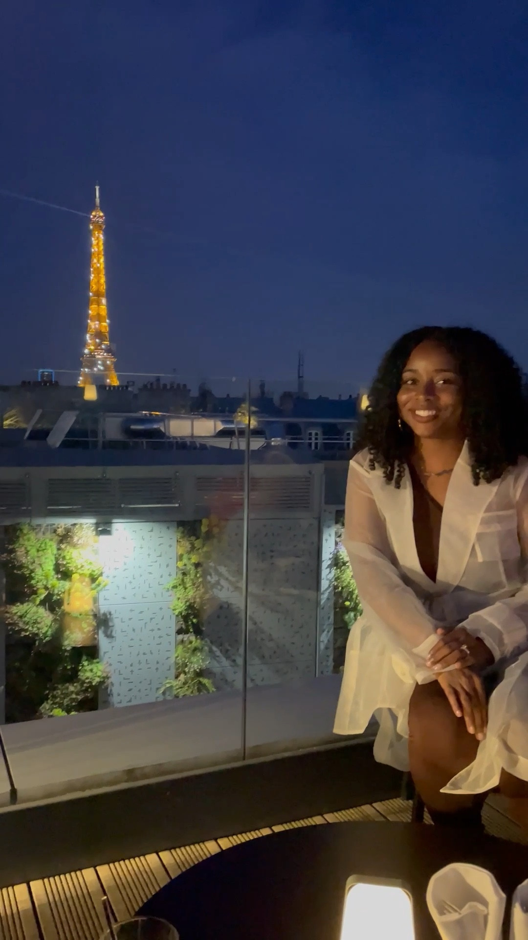 Rooftop bar in Paris, France!! 

Ivory mesh trench coat, brown jumpsuit, brown booties

#LTKTravel