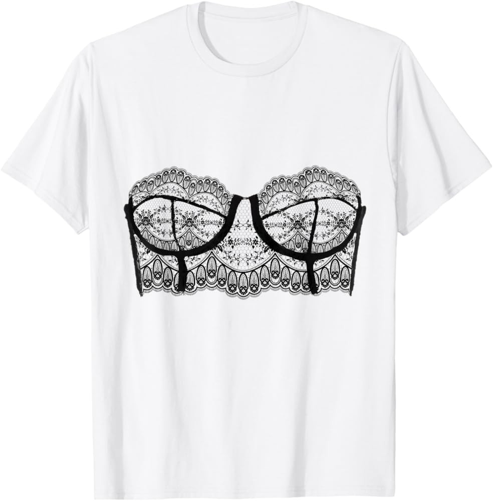 Bra Graphic Corset Print Bustier Sexy Fun Lingerie design T-Shirt | Amazon (US)