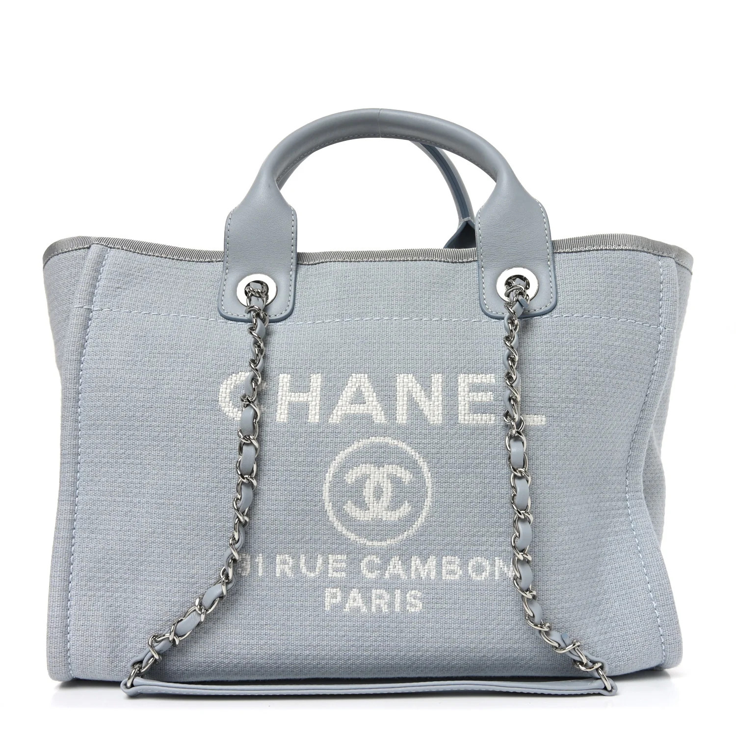 Chanel Mixed Fibers Small Deauville Tote Light Blue 1902993 | FASHIONPHILE (US)