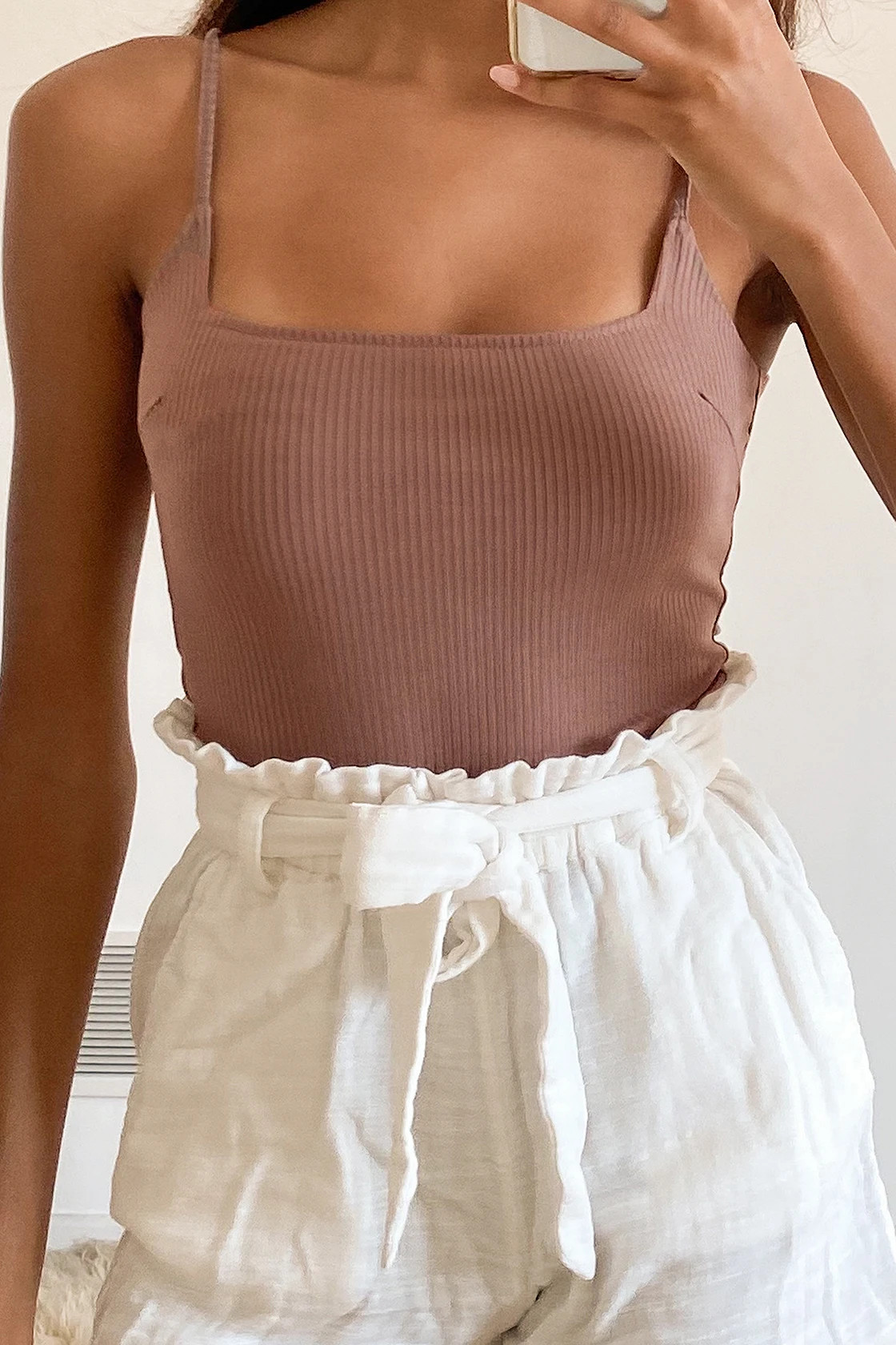 Danyelle Cocoa Brown Ribbed Sleeveless Bodysuit | Lulus (US)