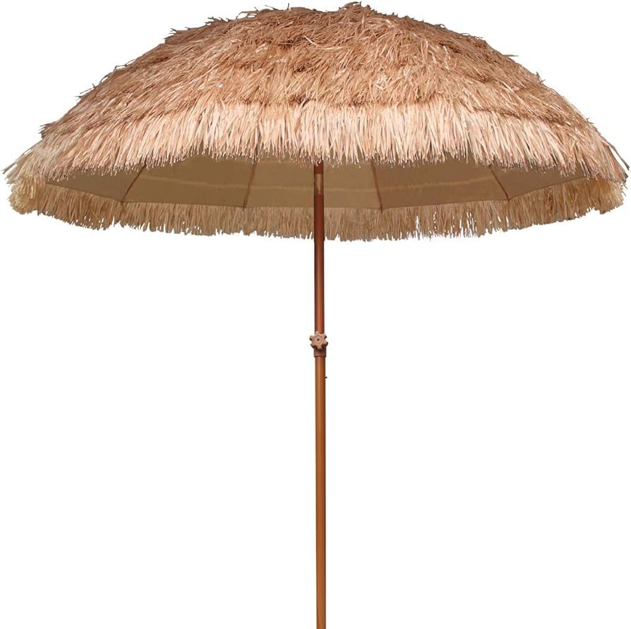 AMMSUN 7.5ft Hula Thatched Tiki Umbrella Hawaiian Style Beach Patio Umbrella and 10 Ribs UPF 50+ ... | Amazon (US)