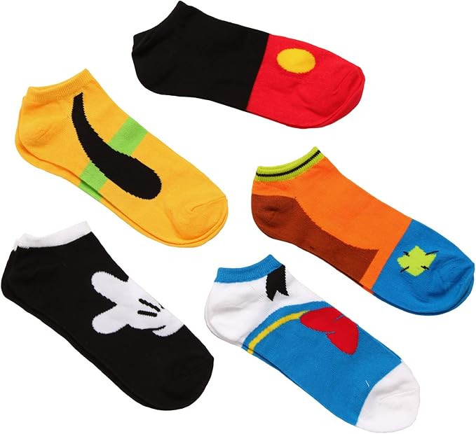 Disney Mickey Mouse Men's 5 Pack No Show Socks | Amazon (US)