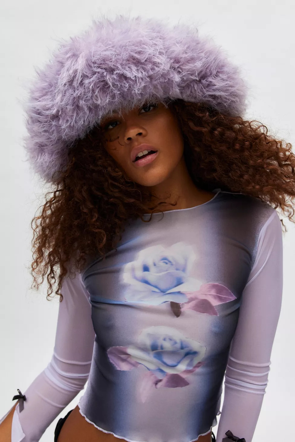 Oversized Faux Fur Bucket Hat | Urban Outfitters (US and RoW)