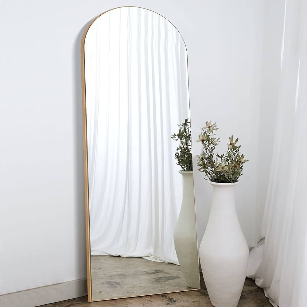 MIRUO Arched Full Length Mirror Large Arched Mirror Floor Mirror with Stand Large Bedroom Mirror ... | Amazon (US)