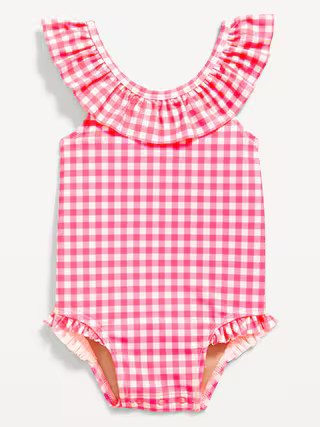 Printed Ruffle-Trim One-Piece Swimsuit for Baby | Old Navy (US)