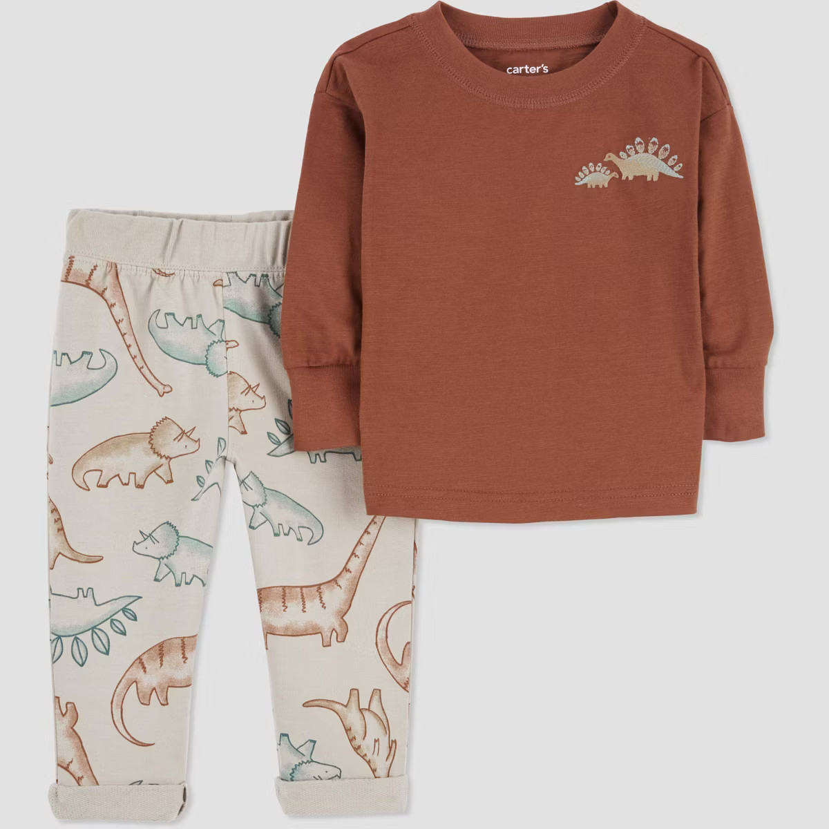 Carter's Just One You® Baby Boys' Dino Top & Bottom Set - Brown | Target