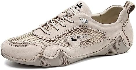 Boxpopla Women's Leather Outdoor Mesh Trail Shoes for Hiking & Walking Unisex Non-Slip Slip On Li... | Amazon (US)