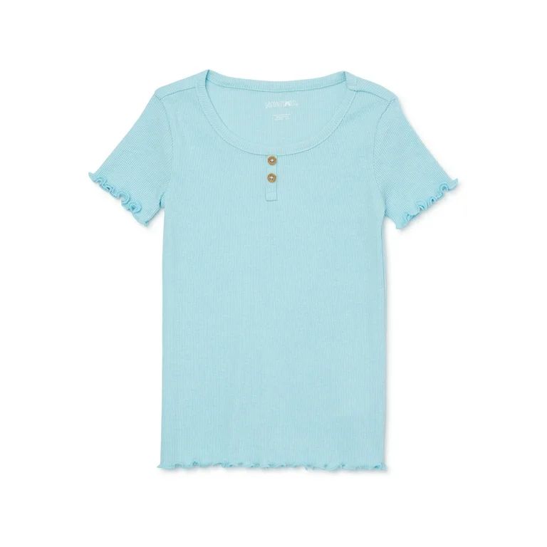 Garanimals Toddler Girl Short Sleeve Rib Henley T-Shirt, Sizes 18M-5T - Walmart.com | Walmart (US)