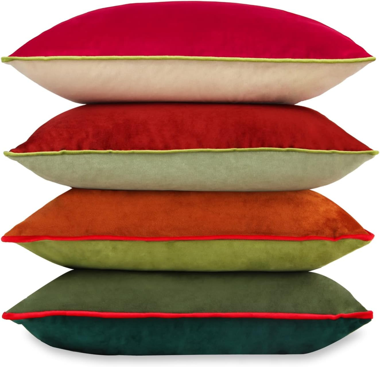 COFEDE Velvet Cushion Covers 18x18 inches Set of 4,Decorative Square mixed color Cushion Cases fo... | Amazon (UK)