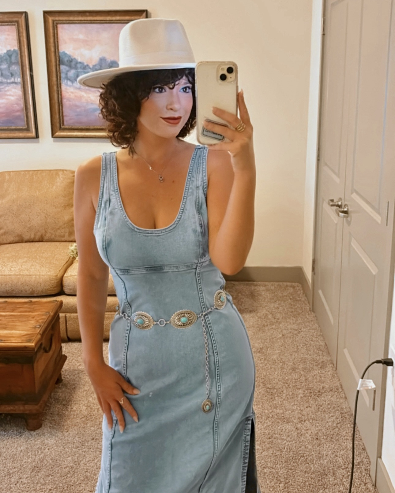 Dress:
Slim-fitting column midi dress in our comfortable denim fabric, featuring a square neckline, a clean bodice with on-trend seaming details, a clean column skirt and center back zipper closure for the perfect fit. Imported.
Body:99% Cotton, 1% Elastane

To avoid color transfer, wash before wear, turn garment inside out
Machine wash cold, with like colors
Do not bleach
Tumble dry low
Warm iron if needed
Do not dry clean



#LTKStyleTip #LTKGiftGuide #LTKFindsUnder100