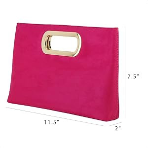 Top Handle Faux Suede Clutch | Amazon (US)
