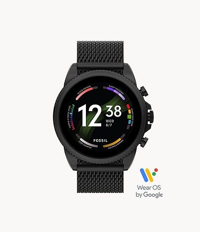 Gen 6 Smartwatch Black Stainless Steel Mesh | Fossil (US)