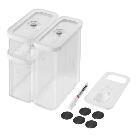 CUBE Container Set, M / 5-pc, transparent-white | The ZWILLING Group Cutlery & Cookware