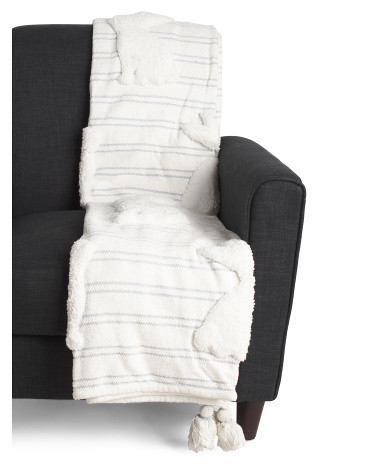 Striped Easter Tufted Bunny Throw | TJ Maxx
