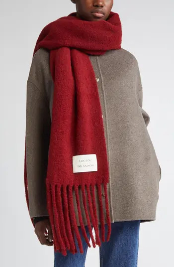 Santo Large Baby Alpaca Blend Fringe Scarf | Nordstrom