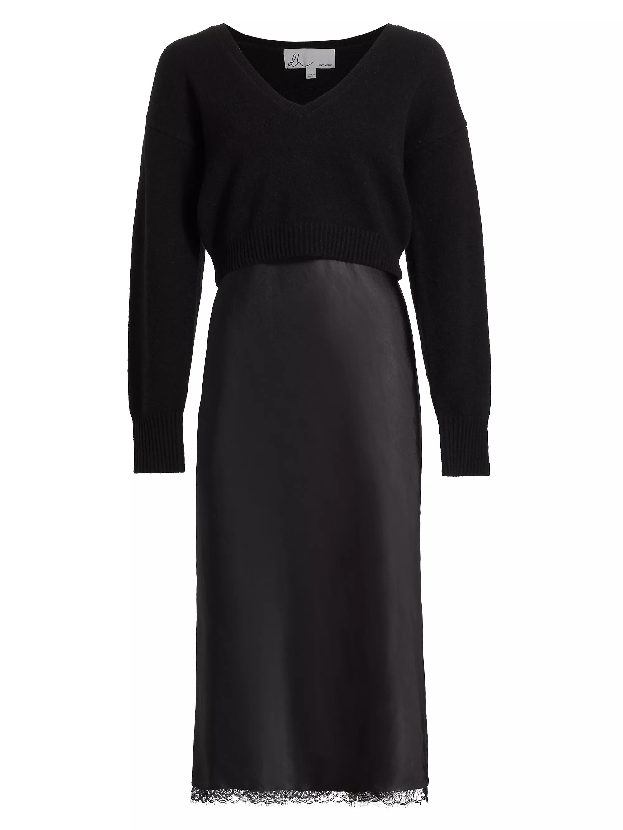 Mis Pieced Layered Midi-Dress | Saks Fifth Avenue