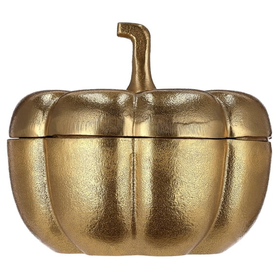 Metal Pumpkin Decorative Container, Gold, 6.5", Fall by Way To Celebrate | Walmart (US)