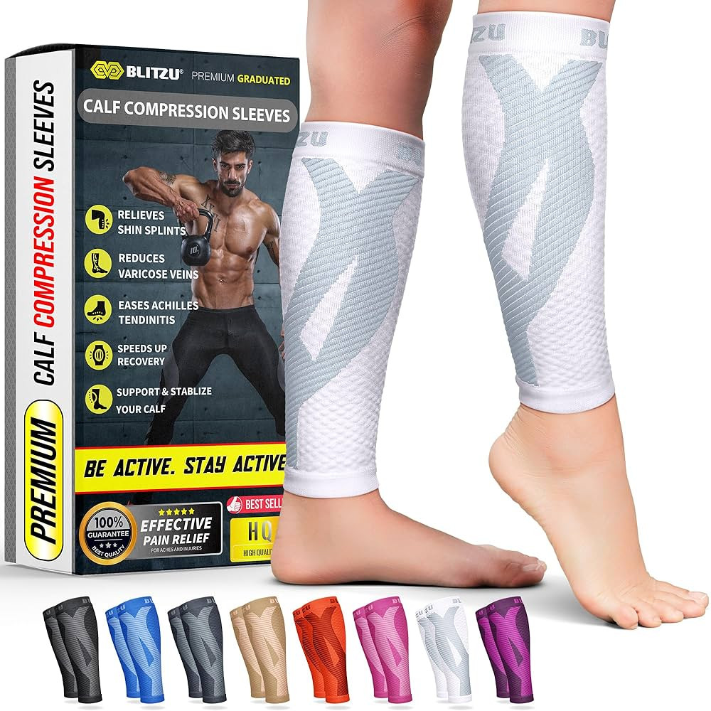 BLITZU Calf Compression Sleeve for Men & Women Footless Compression Socks Support Runners Leg Sle... | Amazon (US)