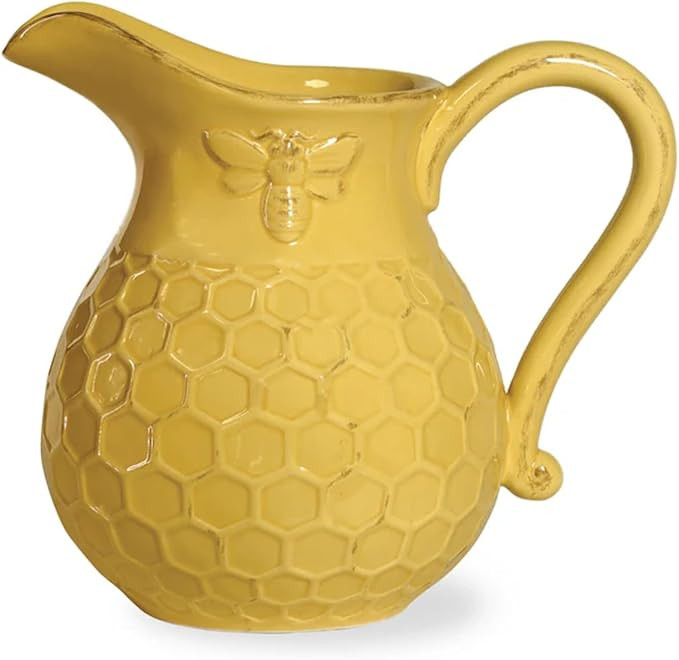 Boston International Embossed Ceramic Pitcher, 5 Cup Capacity, Honeycomb | Amazon (US)