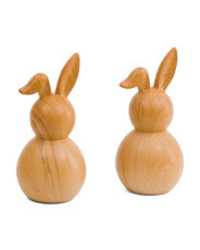 Set Of 2 Wooden Rabbits | Marshalls