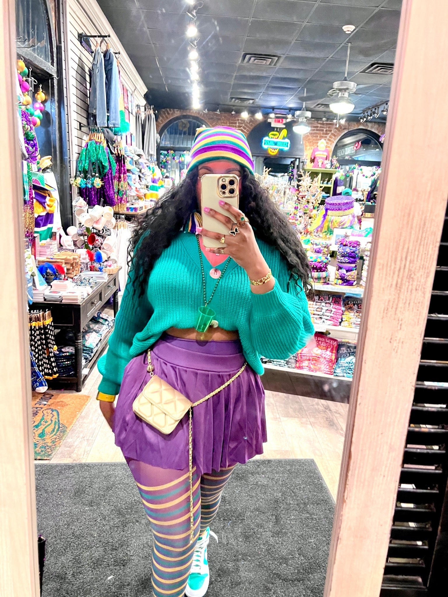 Mardi Gras Inspo Outfit 🎭💃🏾

*Cardigan is unavailable, but linked a similar option. 
*Sneakers unavailable 

#mardigras #carnivalseason #louisiana #paradeseason #mardigras

#LTKdayinmylife